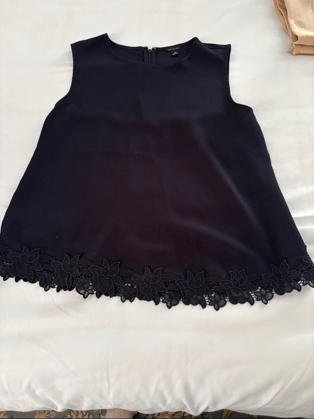 Navy Floral-Hem Sleeveless top